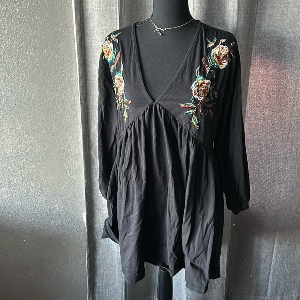 Black Floral ASOS Design Blouse